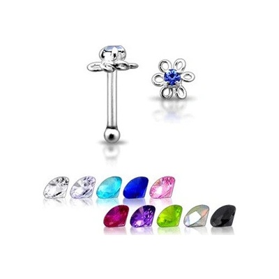Šperky4U stříbrný piercing do nosu kytička N01002-G