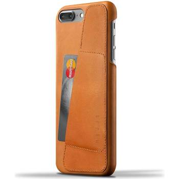 Mujjo Leather Wallet Case - кожен (естествена кожа) кейс с джоб за кредитна карта за iPhone 8 Plus, iPhone 7 Plus (кафяв)