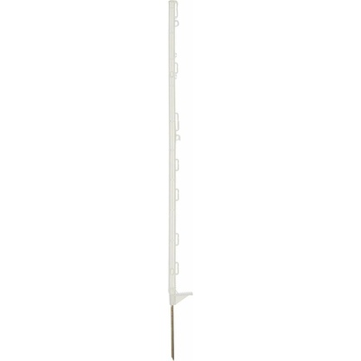 Fencee Plastový stĺpik pre elektrický ohradník, dĺžka 105 cm, 9 očiek, biely