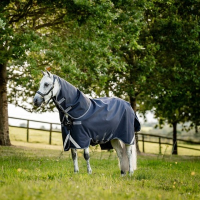 Horseware Deka výběhová Rambo 1680D Plus Turnout navy thunderstorm grey & silver