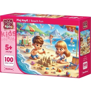 Art Puzzle Детски пъзел Art Puzzle от 100 части - Плажна веселба (35419) - baby