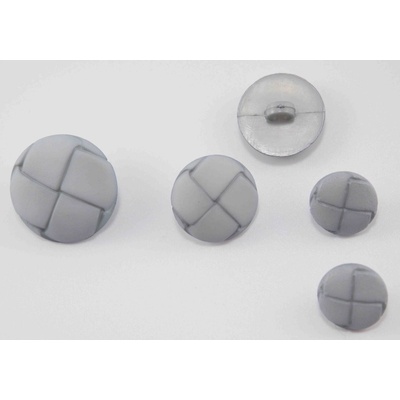 Gombík so spodným prišitím - svetlo šedá imitácia kože - priemer 1,5 cm