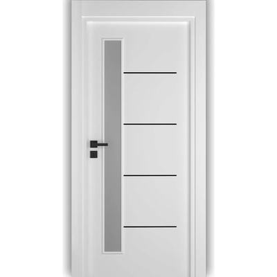 Vexo Интериорна врата Линеа - бял мат - черни лайсни (цена без монтаж)