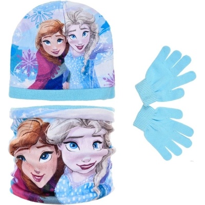 SunCity Set zimní čepice rukavice a nákrčník Ledové království Frozen modrá – Sleviste.cz