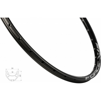Ráfik Force XC BASIC DISC 559x19, 32dier, čierny