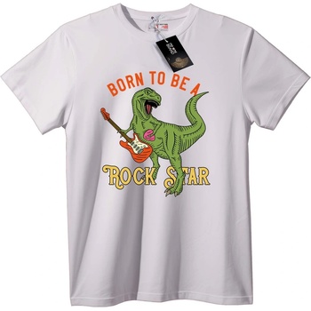 NOONEBRAND Тениска Динозавър рок звезда - 2XL, White