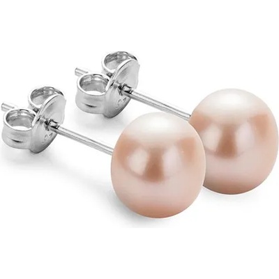 Swan Сребърни обици със сладководни лилави перли 8-9 мм E8085L Swan