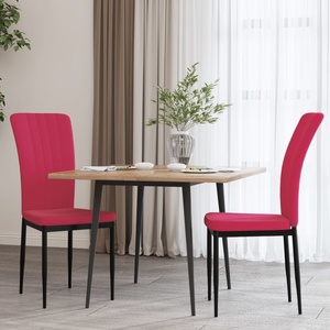 vidaXL Трапезни столове, 2 бр, виненочервени, кадифе (326098)