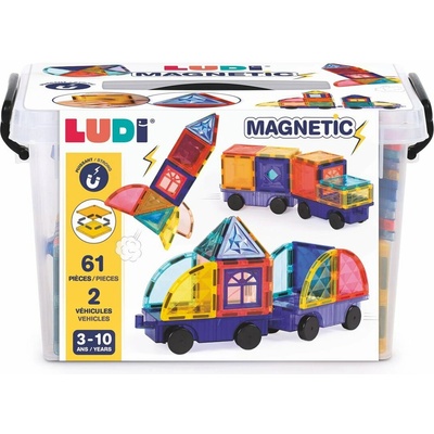 Ludi Magnetická stavebnica s autami 63 ks