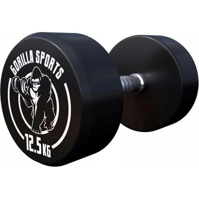 Gorilla Sports Potažené pogumované činky s pevnou váhou 2 x 12,5 kg