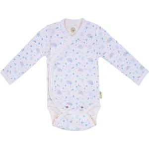 Bio Baby Боди Bio Baby - органичен памук, 68 cm, 4-6 месеца, бяло-синьо (97220114) - ozone