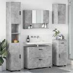 vidaXL Комплект мебели за баня 5 бр. Циментено сиво 35 x 30 x 192 см (3393076)