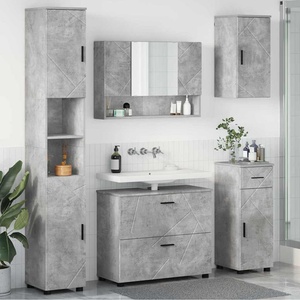 vidaXL Комплект мебели за баня 5 бр. Циментено сиво 35 x 30 x 192 см (3393076)