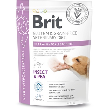 Brit veterinary Brit gf Ветеринарни диети за кучета Ултра-хипоалергенни насекоми 400г
