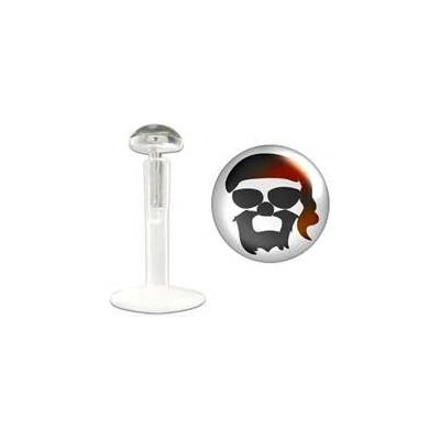 Piercingate labreta pirátská hlava PLA00238