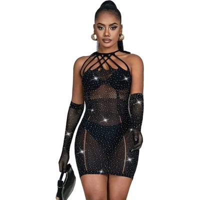 Subblime Mрежеста рокля с кристали Subblime H3551