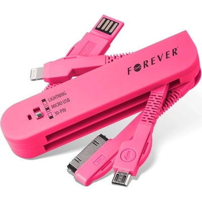 FOREVER 3in1 USB kábel 30-PIN Iphone 4 a Lightning Iphone 5 & micro USB