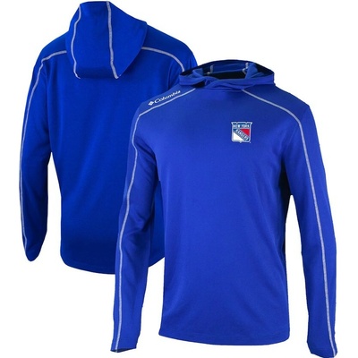 New York Rangers Omni-Wick Shotgun Columbia Long Sleeve Hoodie T-Shirt Blue