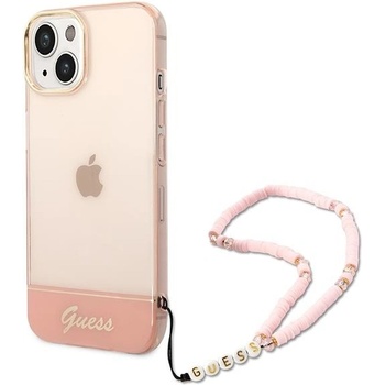 GUESS Кейс Guess GUHCP14MHGCOHP за iPhone 14 Plus 6.7", розов / розов, твърд, Translucent Pearl Strap (GUE002199-0)