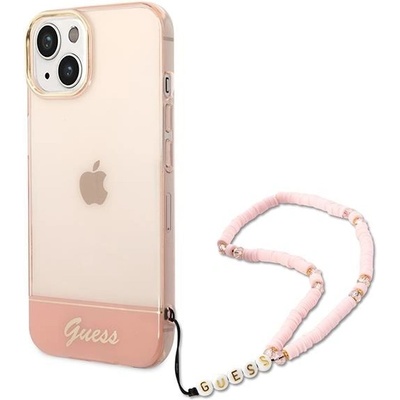 GUESS Кейс Guess GUHCP14MHGCOHP за iPhone 14 Plus 6.7", розов / розов, твърд, Translucent Pearl Strap (GUE002199-0)