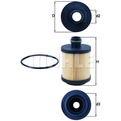 Olejový filter MAHLE ORIGINAL OX 553D (OX553D)
