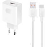 Honor Зарядно устройство HONOR SuperCharger за захранване от електрическата мрежа, USB гнездо 66 W, бързо зарядно устройство + кабел Type-C, БЯЛО HN-110600E00 + КАБЕЛ (HN-110600E00 + CABLE)