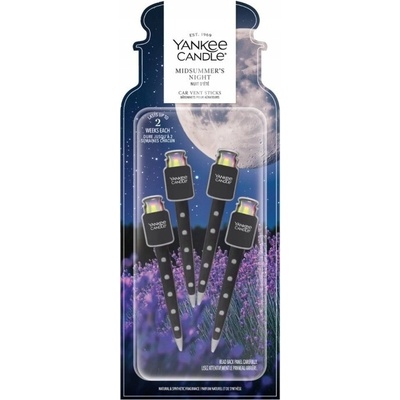 YANKEE CANDLE Car Vent Stick osviežovač vzduchu do auta Midsummer's Night 4x7g