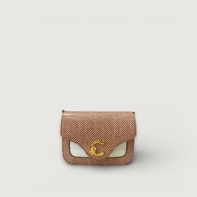 C-ME ELAPHE DOTS PRINT BIMATERIAL crossbody kabelka Crab/Pearl E1U4I150101840TU