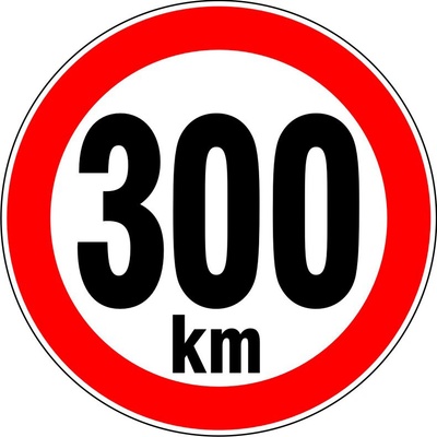 RAFO Samolepka Nejvyšší rychlost 10, 15 - 300 km, průměr 15 cm Varianta: 300