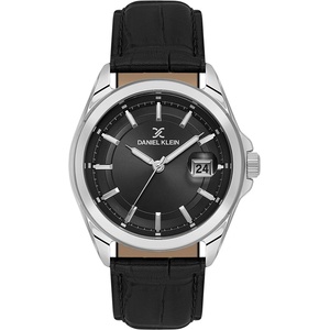Daniel Klein DK. 6.14206-1 - мъжки часовник, кварцов, 42 mm, черен циферблат, 5 ATM, черна кожа Часовници