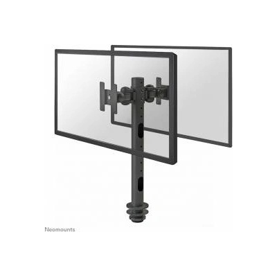 NewStar Neomounts Tilt/Turn/Rotate Dual Desk Monitor Arm (Grommet) For Two 10-27 Monitor Screens Back To Back, Height Adjustable - Black 10 - 30, Grommet
