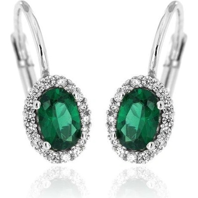 Zlatnictví U Kostela zlaté náušnice se zeleným kamínkem 1855Bz