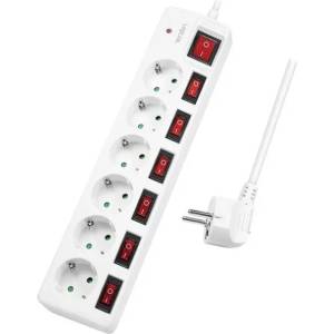 LogiLink 6 Plug 1.5 m Switch LPS250