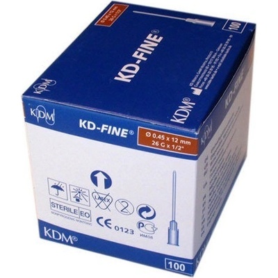 KD-FINE Injekčná ihla26 G 0,45 x 12 mm hnedá 100 ks