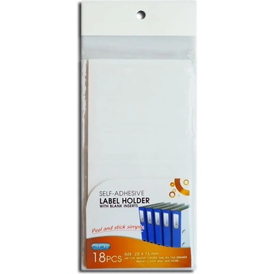 D. RECT Етикети за папки 18 броя самозалепващи се 25x75 мм D. RECT 118021