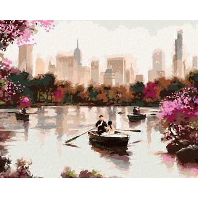 zuty Malování podle čísel pár na loďce v New Yorku Richard Macneil 80 x 100 cm vypnuté plátno na rám