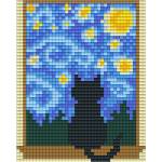 Bright Toys Мозайка с пиксели Bright Toys, 40x50 пиксела - Котка на прозореца (BT50005-StarryCat)
