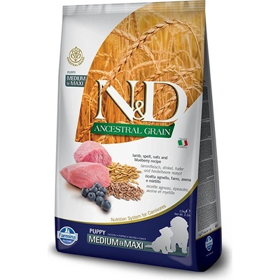N&D Ancestral Grain Puppy Medium & Maxi Lamb & Blueberry 2 x 12 kg
