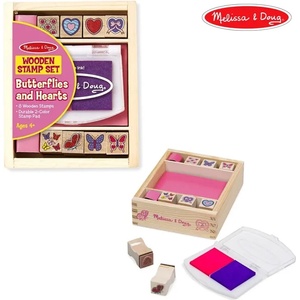 Melissa & Doug Дървени Печати Сърчица и пеперуди - Melissa & Doug