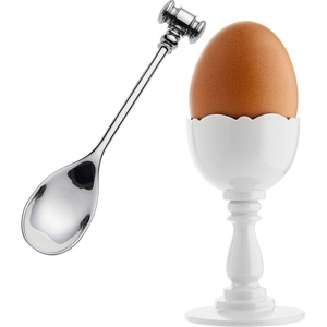 Alessi Чашка за яйце Dressed с лъжичка бяла (MW14SET W)