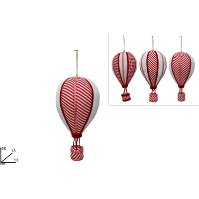 MAKRO Dekorácia vianočná na stromček, balón rôzne dekory, 13x26x13cm