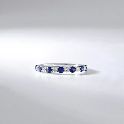 Lillian Vassago Prsten se safíry a brilianty z bílého zlata LLV59 DR140WSF