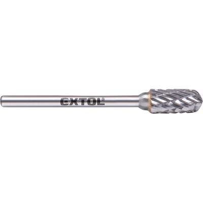 EXTOL INDUSTRIAL fréza karbidová, válcová s kulovým čelem, ⌀6x13mm, ⌀stopky 3mm, sek střední (double-cut)