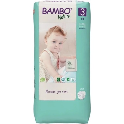 Еко пелени за еднократна употреба Bambo Nature, Tall pack, размер 3, M, 4-8кг. , 52 броя