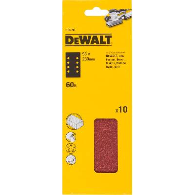 Шкурка DeWALT 230 x 93 мм, перфорирана P80 (10 бр. ) DT8591 (DT8591)