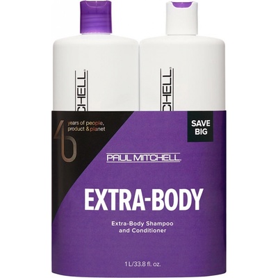 Paul Mitchell Extra-Body Save objemový šampon 1000 ml + kondicionér 1000 ml