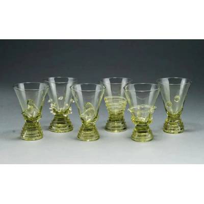 Krasglass studio zelené sklenice mix dekorů 6 x 150 ml