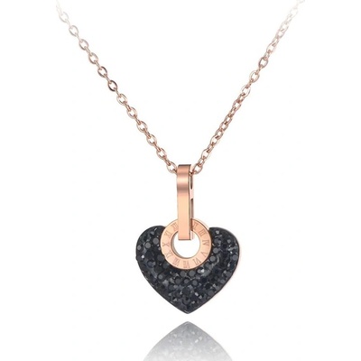 Victoria Filippi Stainless Steel Ocelový se zirkony Dagmara Black chirurgická ocel srdíčko NHN19112-1/11 Zlatá