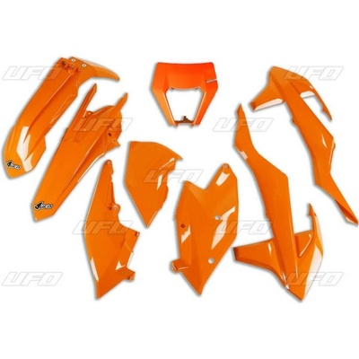 UFO kompletní sada plastů KTM EXC/EXC-F TPI 17-19 s krytem světla barva oranžová (KT523E127)