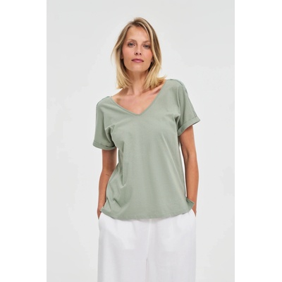 Moodo Дамски зелен топ с прозрачен гръб Moodo | Zelen | ЖЕНИ | XS